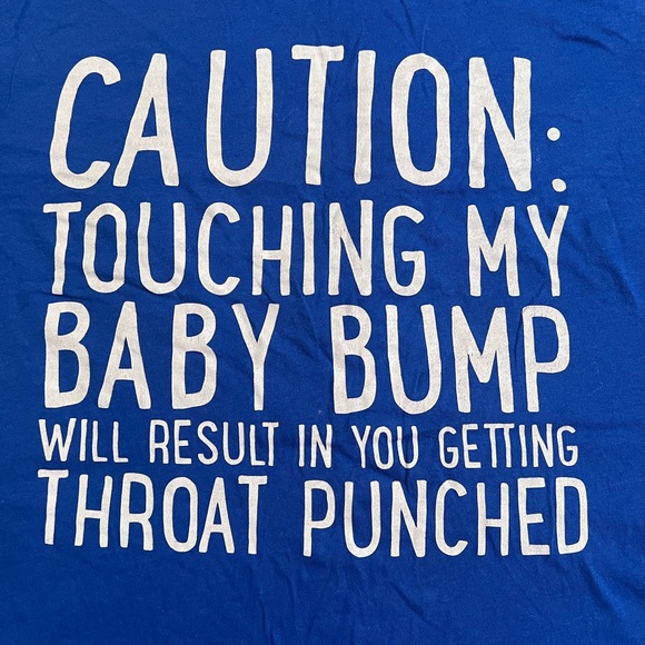Canvas ‘Caution Baby Bump’ Funny Tee M - Picture 4 of 4